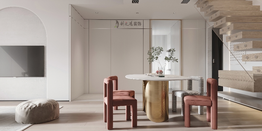 金地藝墅家142㎡現(xiàn)代極簡風格躍層裝修案例