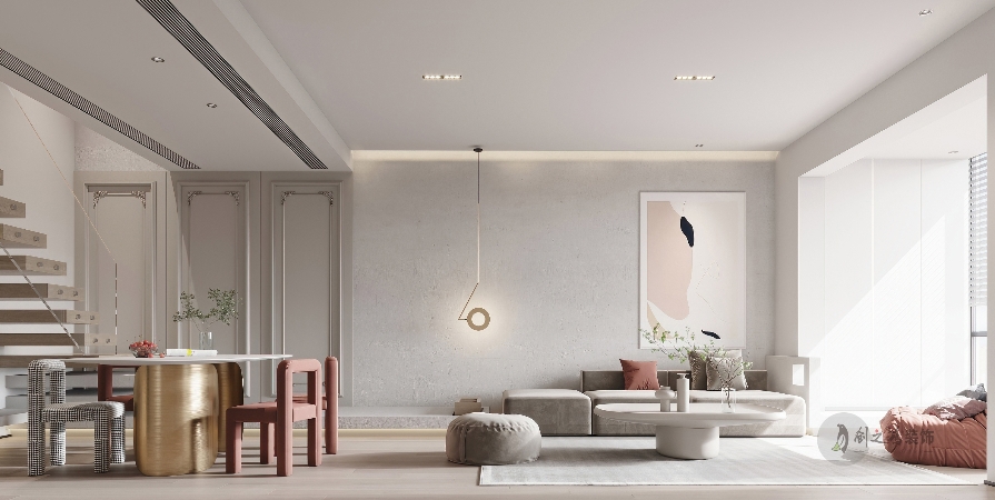 金地藝墅家142㎡現(xiàn)代極簡風格躍層裝修案例