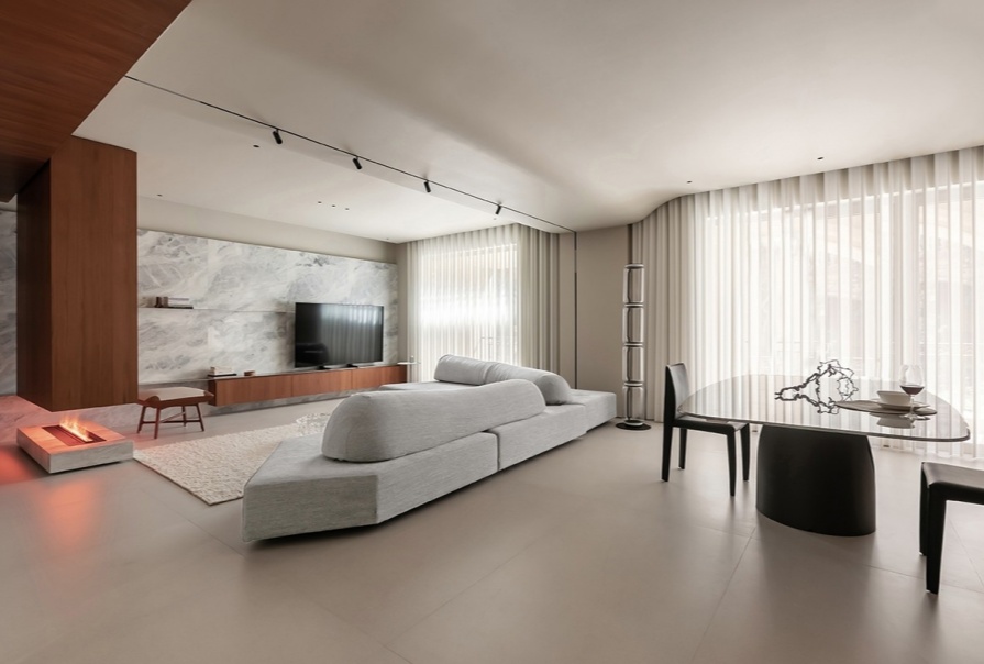 旭輝濱海江來167㎡意式極簡風(fēng)格四居室裝修案例