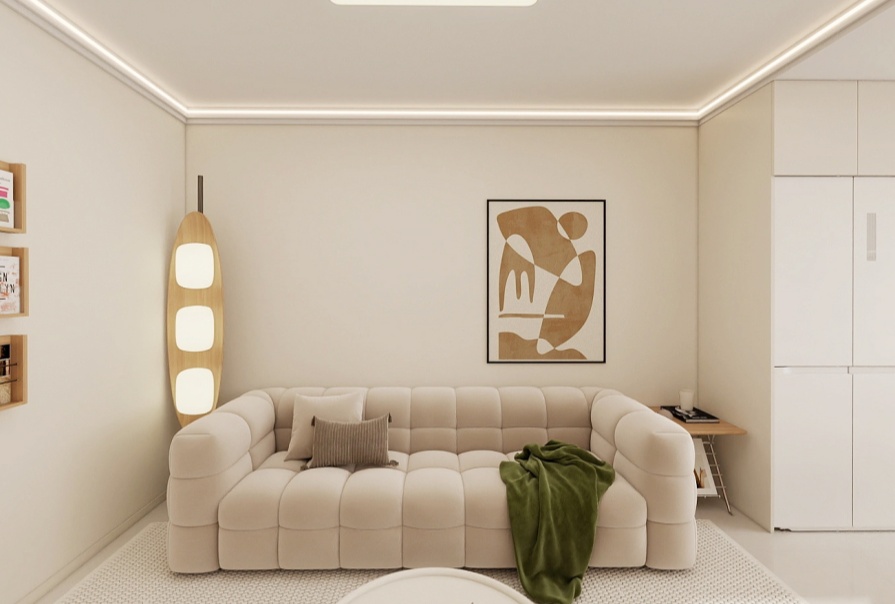 誠基中心58㎡奶油風(fēng)格loft原創(chuàng)案例