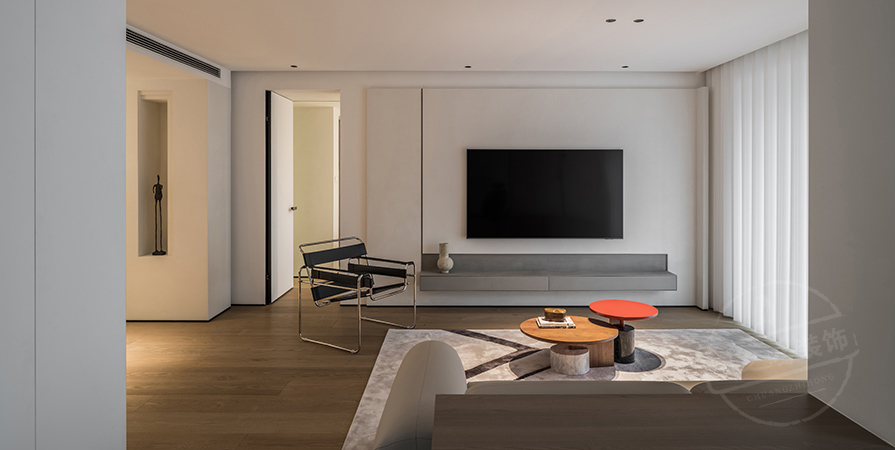 中交海河璽146㎡極簡(jiǎn)風(fēng)格三居室裝修案例