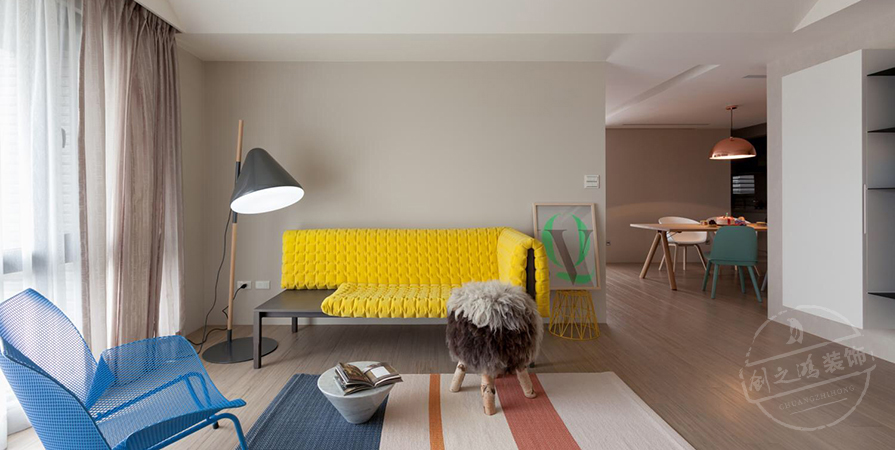 天康園131㎡混搭風格三居室裝修案例