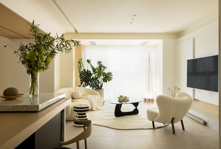 天越園95㎡奶油風(fēng)格兩居室裝修案例