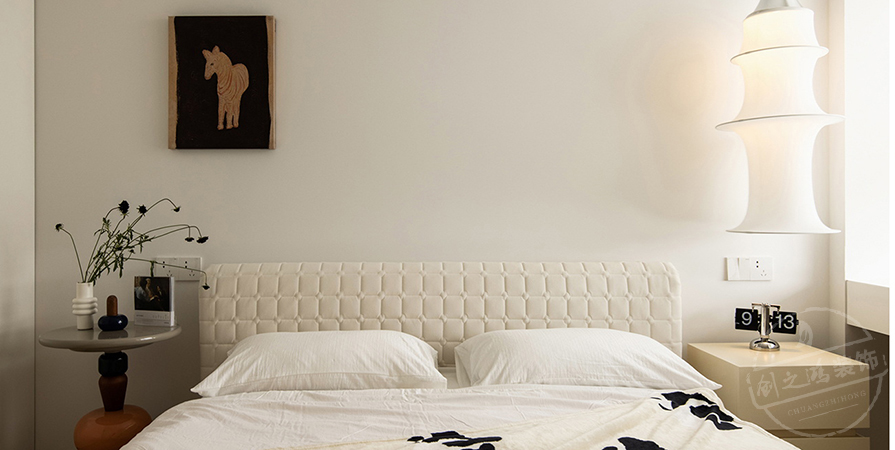 天越園95㎡奶油風(fēng)格兩居室裝修案例