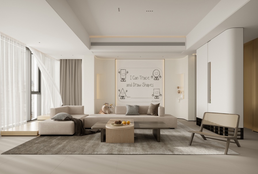 創(chuàng)意之城·蘭園113㎡奶油風(fēng)格三居室裝修案例