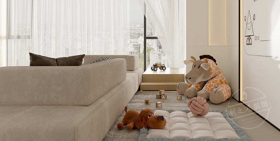 創(chuàng)意之城·蘭園113㎡奶油風(fēng)格三居室裝修案例